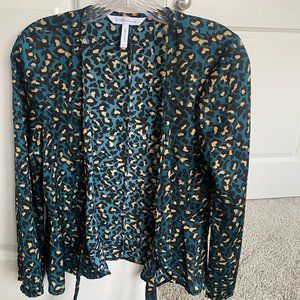 BCBGeneration Stardust Cheetah Print Wrap Top Small